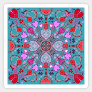 Valentines on Light Teal Sticker